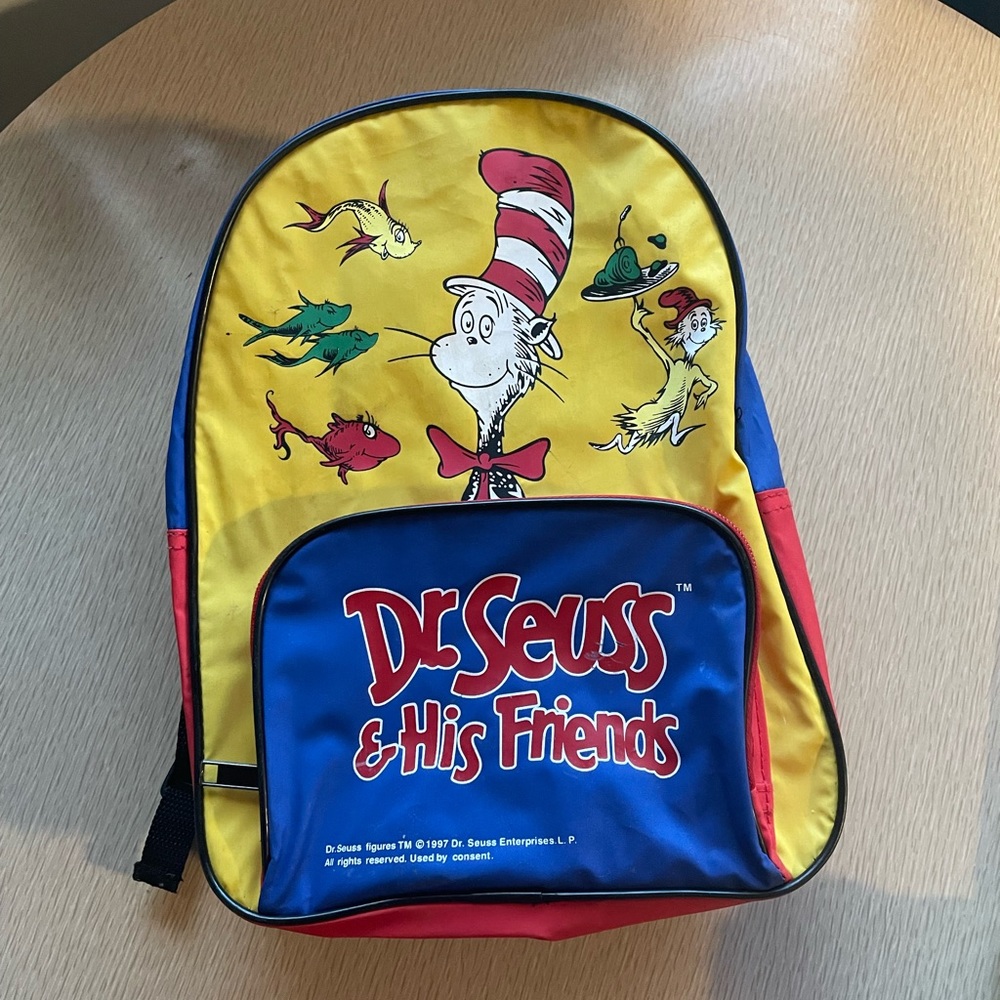 Vintage 1997 Dr. Seus Cat in the Hat Mini Backpack